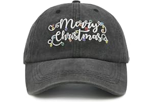 HAFOUXIGM Christmas Baseball Cap for Men Women, Adjustable Embroidered Merry Christmas Hat for Holiday New Year Party