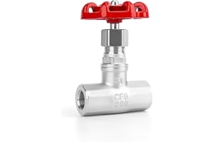SYWUWV 3/8" NPT Stainless Steel B-Type Globe Valve, Accurately Adjust Flow Rate Heavy Duty Threaded Manual Rotary Sluice Shut-off Valve for Water, Oil, Gas, Industrial Piping, and HVAC Systems (3/8", DN10)