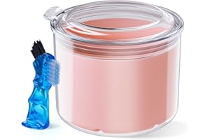 HEMILAB Denture Case, Denture Bath Cup with Brush, Denture Container Cups for Soaking Dentures, Retainers, Mouth Guard Storage Case, Denture Cleaning Holder Box - Pink