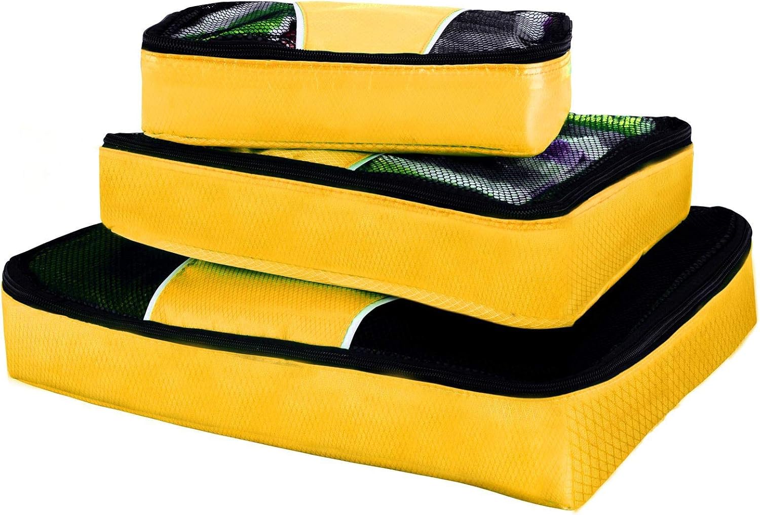 Vinsani 3 Piece Packing Cubes Set Suitcase Travel Organiser Holiday Travelling Essentials Waterproof Breathable Multiuse Clothes Toiletries Bag Luggage Carry On Compression Storage Bags - Image 3