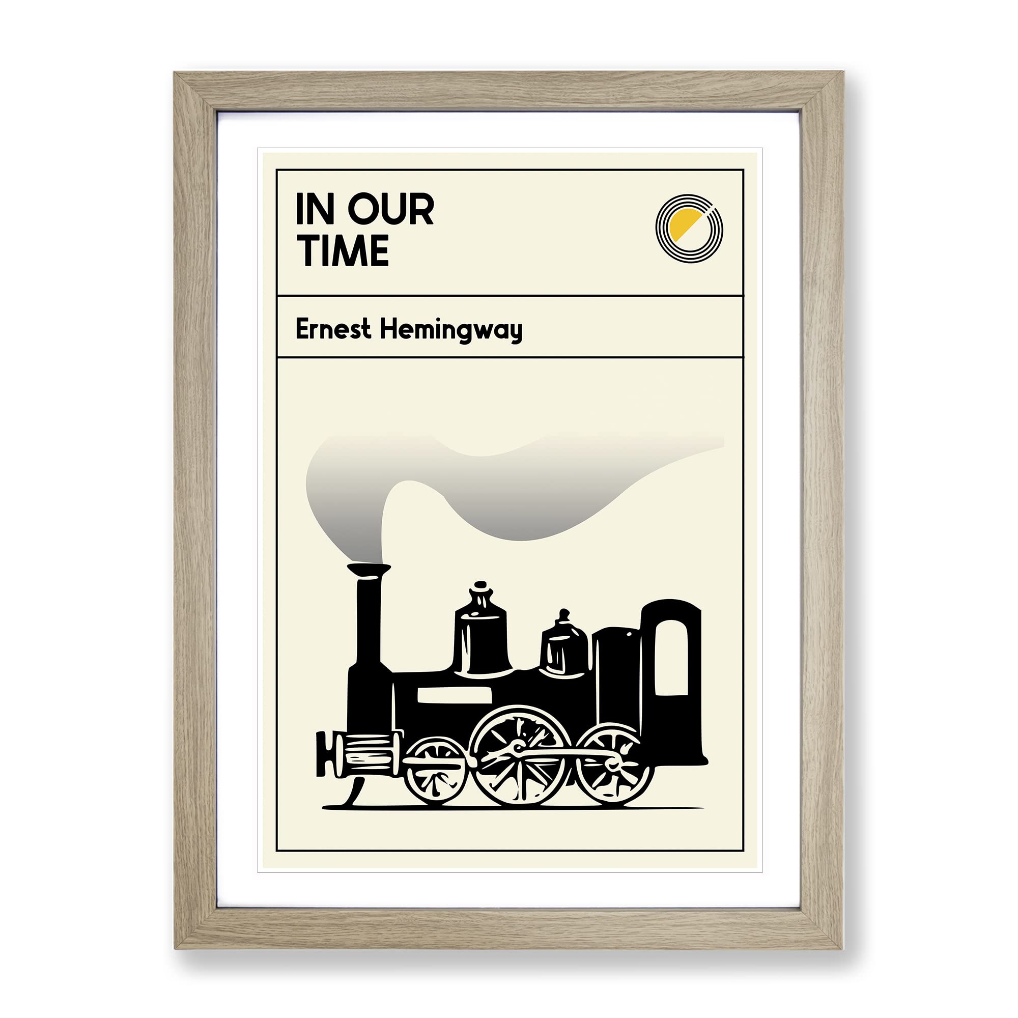 Book Cover In Our Time Ernest Hemingway Modern Framed Wall Art Print, Ready to Hang Picture for Living Room Bedroom Home Office Décor, Oak A4 (34 x 25 cm)