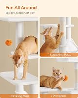 Feandrea Cat Tree Tower 143 cm Multi-Level Plush Condo with 4 Scratching Posts view 6