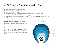 RC Pet Products Sport PAWks Dog Socks, Paw