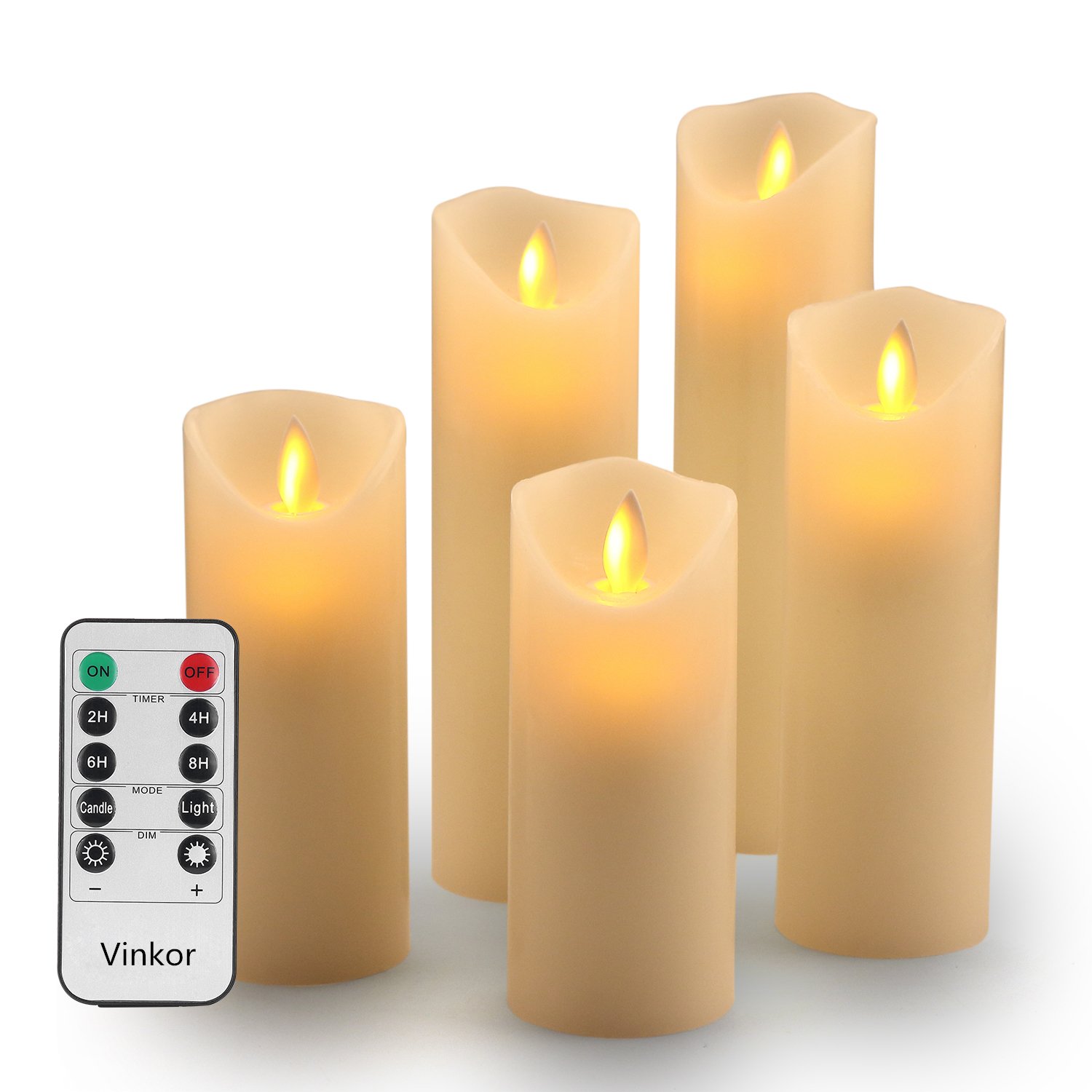 Vinkor Flameless Candles Flickering Flameless Candles Set Decorative