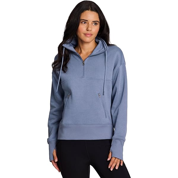 RBX Activewear Luxe Athleisure 1/2 Zip Sweatshirt for Women