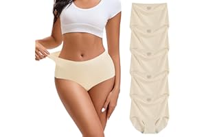 INNERSY Seamless Underwear for Women High Waisted Quick Dry No Show Briefs 5-Pack