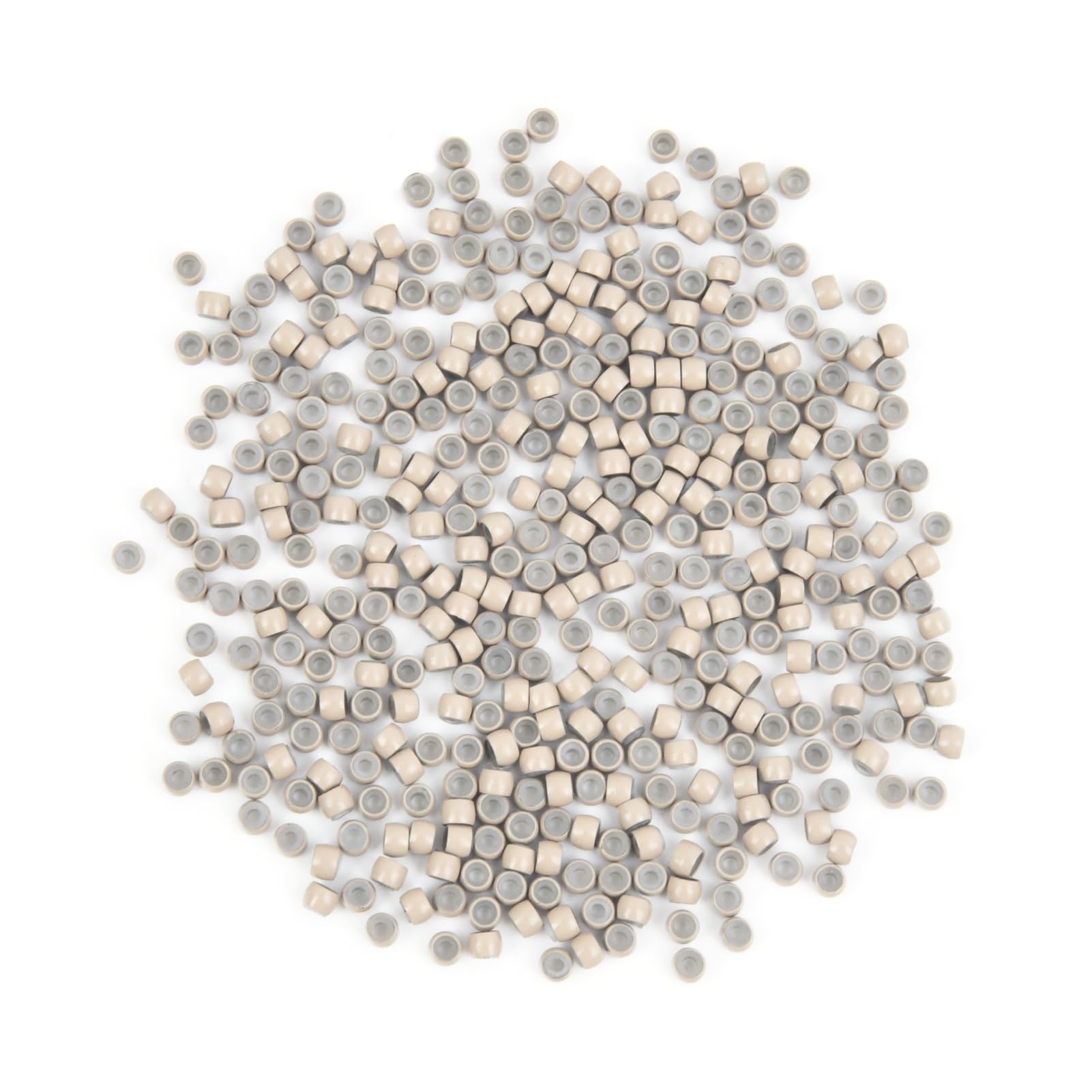 Vlasy Silicone Lined Nano Rings Beads for Nano Tip Hair Extensions - Micro Beads (400pcs, Gray Blonde)