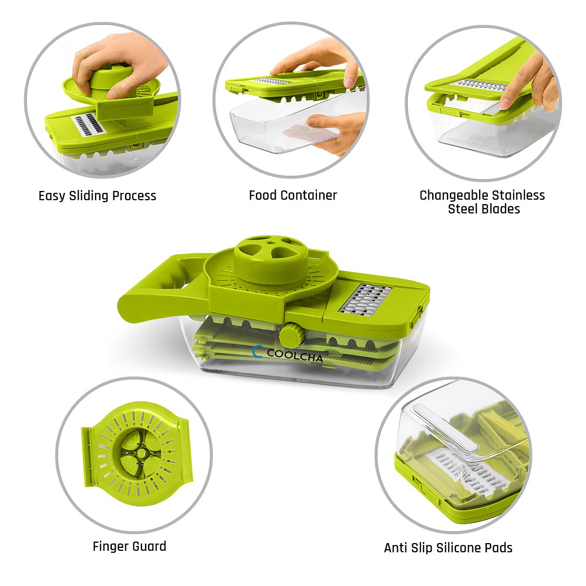 Mandoline Slicer, Coolcha Vegetable Grater & Julienne Slicer Cutter for