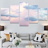 SIGNWIN 5 Panel Canvas Wall Art Modern Art Coastal Colorful Multicolor Photography Romantics Sunset for Home Decorations Ready to Hang - 60