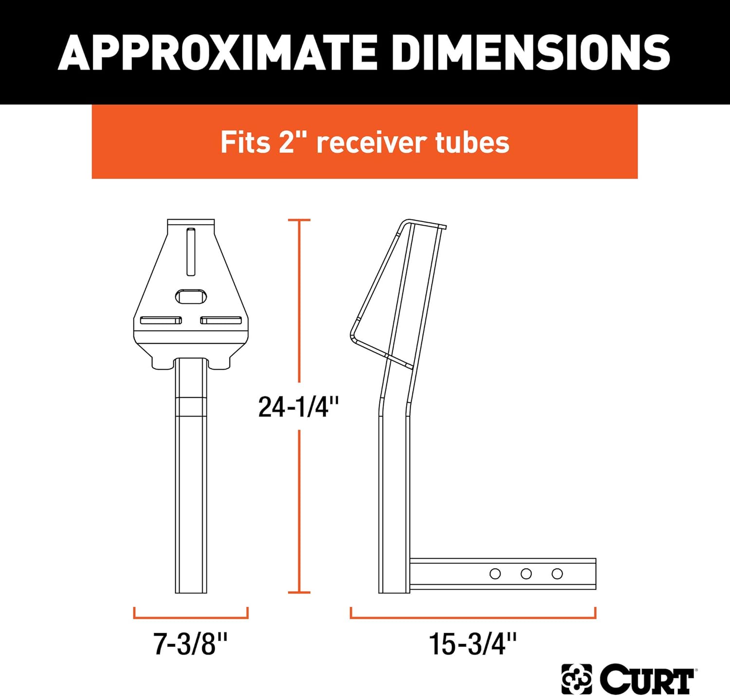 CURT 31006 24-Inch High Trailer Hitch Spare Tire Mount for 2-inch Receiver: Automotive