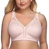 DotVol Women's Full Figure Minimizer Bras Comfort Large Busts Wirefree Non Padded Plus Size Bra