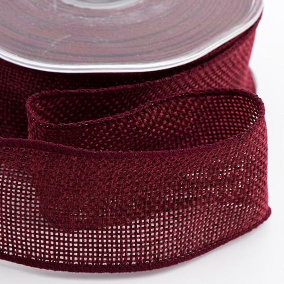 Hessian Ribbon 38mm x 10m BURGUNDY Amazon.co.uk Kitchen & Home