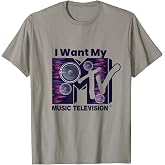 The official MTV Logo with Boom Box Speakers in Violet Blue T-Shirt
