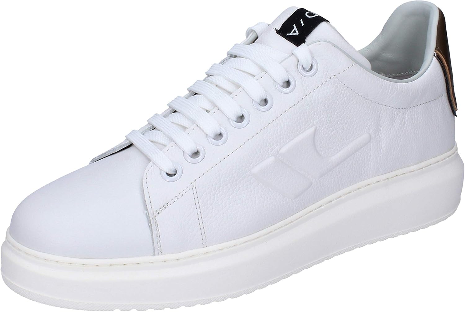 D'ACQUASPARTA Men Leather White FashionSneakers 9.5 UK Amazon.co.uk