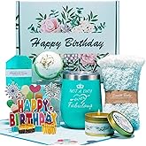 Happy Birthday Gifts for Women,Bath Relaxing Spa Gift Basket for Her, Mom, Sister, Female Friends, Daughter,Unique Wine Gift Set Idea for Women Who Have Everything