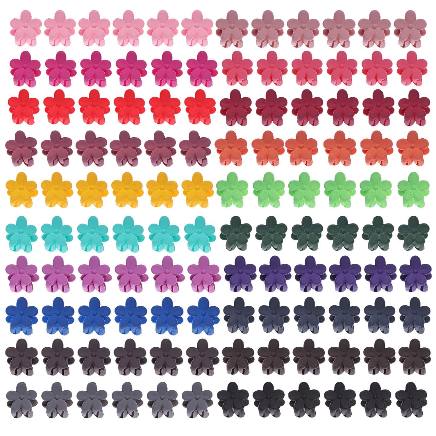 inSowni 120 Pack Plastic Flower Mini Hair Claw Clips Small Bang Barrettes Pins for Baby Girls Toddlers Kids Teens