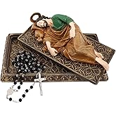 TALPGOD Sleeping St Joseph Statue 8.5 Inch,Catholic Statue Figure with Case and Rosary for Home Decor,San Jose Dormido Estatuas for Religious Gift