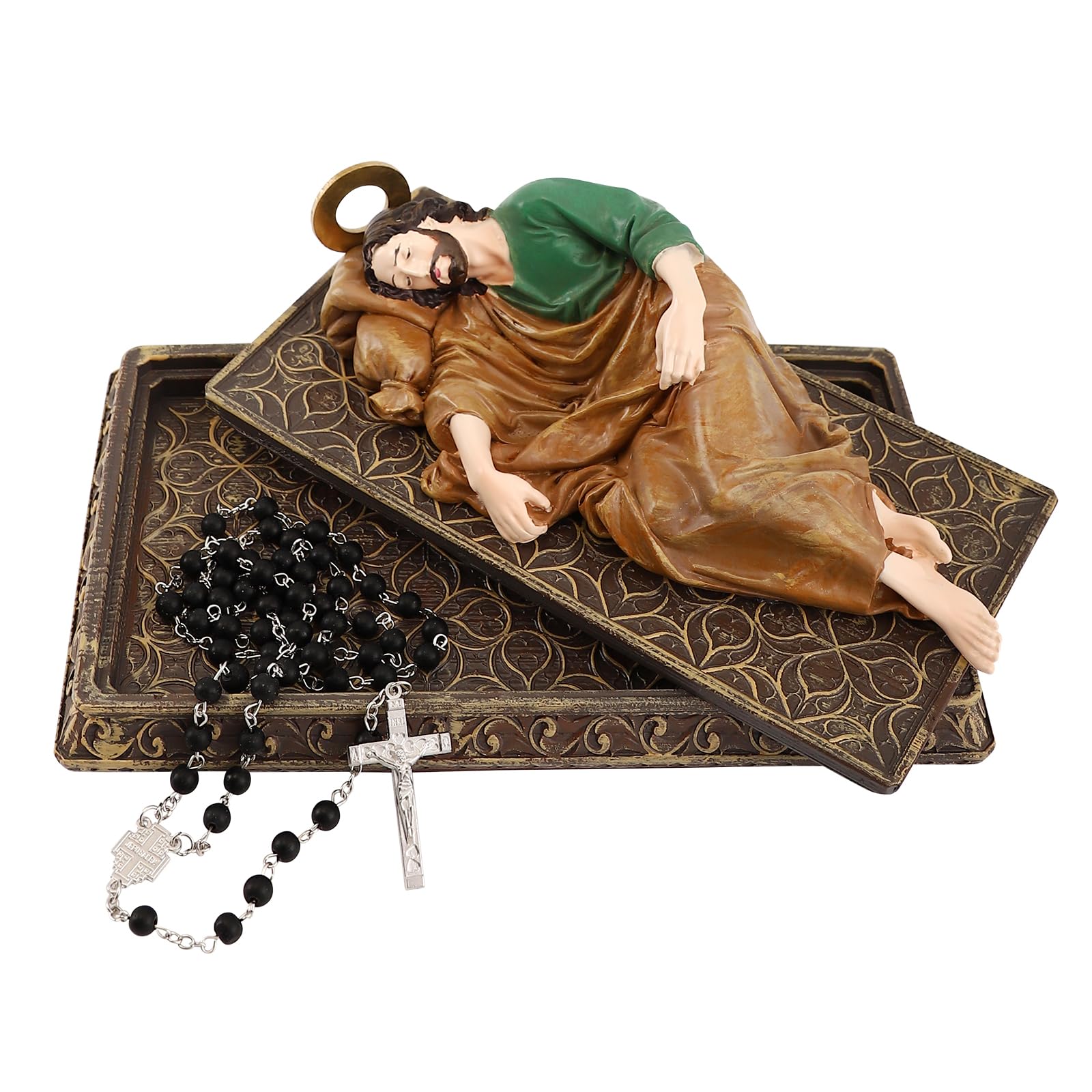 Photo 1 of *MINOR DAMAGE - USED*
TALPGOD Sleeping St Joseph Statue 8.5 Inch,Catholic Statue Figure with Case and Rosary for Home Decor,San Jose Dormido Estatuas for Religious Gift