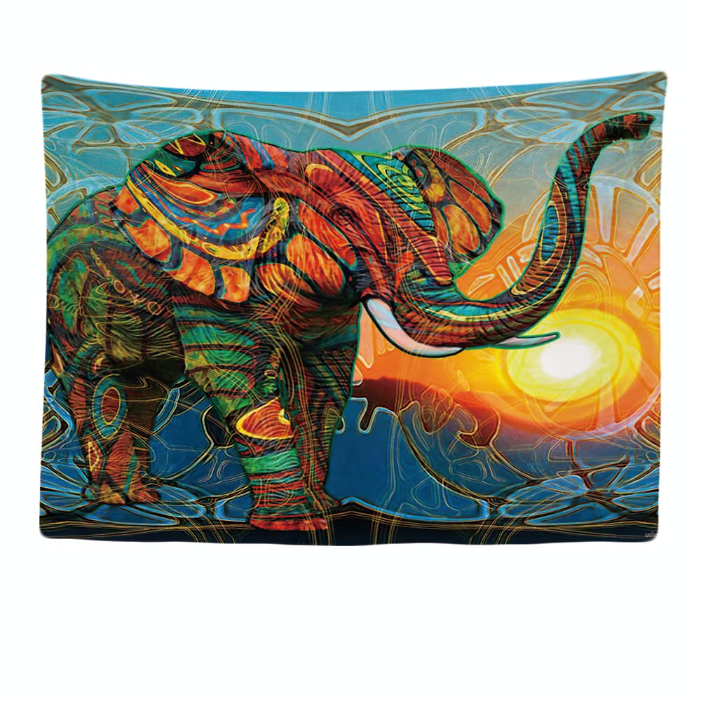 Ulticool - Appeso a Parete Home Decor - Bohemian Sun Elephant Boho - 200 x 150 cm Large - Wall Tapestry Rug Murals - Decorative Tapestries for Bedroom Living Room
