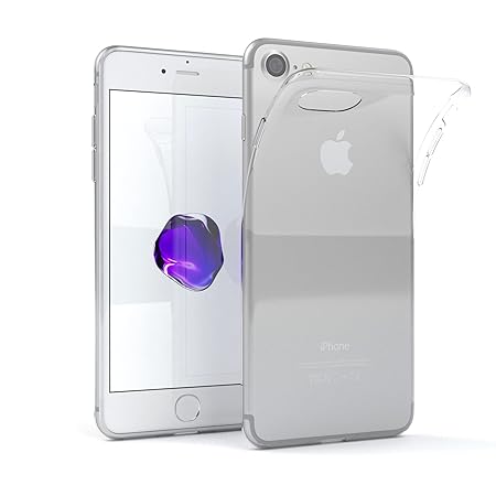 EAZY CASE Hülle für Apple iPhone 7/8 Schutzhülle Silikon, Ultra dünn, Slimcover, Handyhülle, Silikonhülle, Backcover, Durchsi