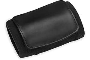 FLEXX ID TREKK Wearable ID Badge Holder - Wrist Wallet with Zipper Pocket - Quick Hands-Free Access - 3 Card Slots - Secure, Stylish, and Compact - Ideal for Sports and Travel - Smooth Leather (Black)