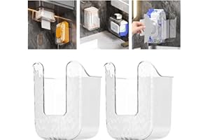 HOVTOIL 2 Pcs Wipes Dispenser, Wipe Container, Wipes Holder for Bathroom, Clear Wipes Dispenser for Bathroom, Wall Mounted Tissue Box Holder, Refillable Wipes Container Box for Kitchen Bathroom (Clear)