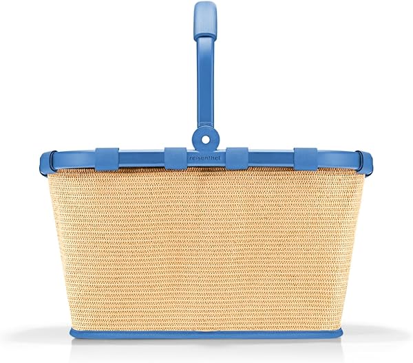 reisenthel carrybag frame raffia blue – Stabiler Einkaufskorb mit viel Stauraum und praktischer Innentasche – Elegantes und wasserabweisendes Design