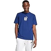 adidas Mens Lounge Drink Graphic Crew Neck Short Sleeve Casual Tops Casual - Blue