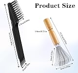 DIVINA VITAE 2Pcs Hair Brush Cleaner Tool Wooden Mini Comb Cleaner with Metal view 3