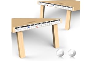 WAYBELIVE 2 Pack Corn Hole Game Magnetic Scoreboard with Round Flat Washer for 2 Cornhole Boards, Durable Scoreboard, Easy to Install Keep Track of The Score, White & Black