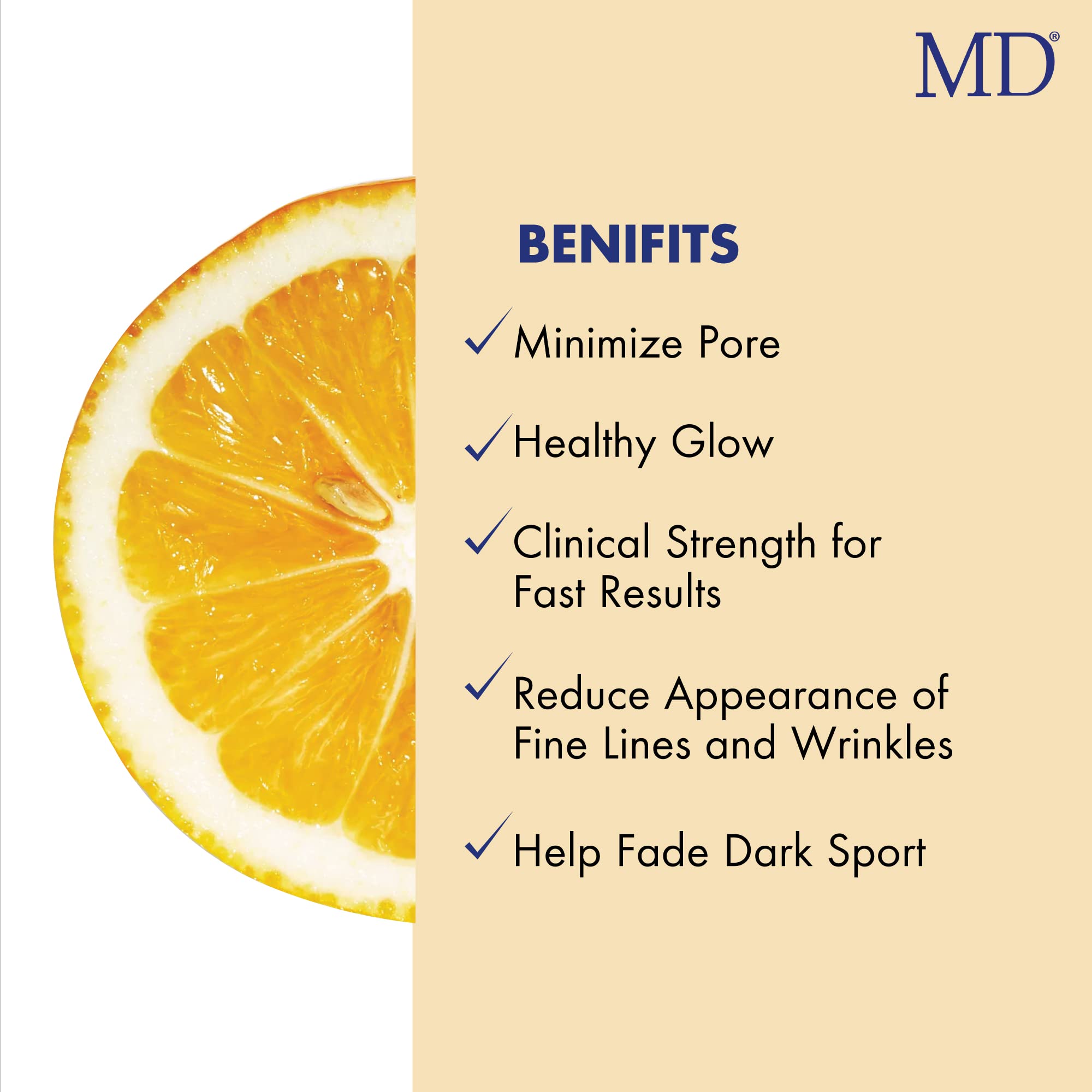 MD Factor Face Serum – Anti-Aging Face Serum with Vitamin C in L-Ascorbic Acid Form for Face & Body – Ideal for Fine Lines & Wrinkles Removal, Dark Spot Reduction & Collagen Production