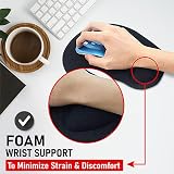 New Horrizon Mouse Mat Black Anti-Slip Comfort Pad with Gel Wrist Support Pink view 7