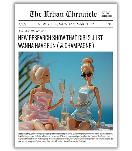 Barbie 50x70cm ポスター 6枚セット Barbie Crayon By Number