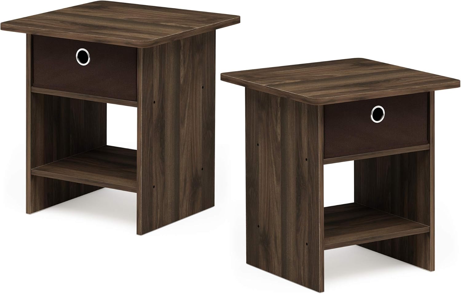 FURINNO Andrey End Table Nightstand Set, 2-Pack, French Oak Grey: Furniture & Decor