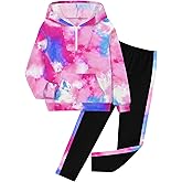 MIGU Girls Clothes Tie Dye Hoodie Sweatshirt + Camo Sweatpants Girls Clothing Sets 2 Piece Fall Winter Outfits 6-14T