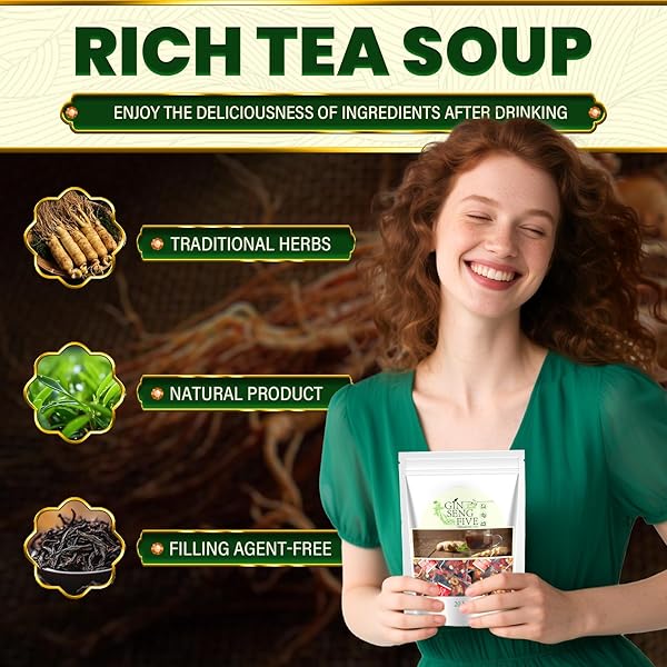(1BAG/20PACKS) TE PARA LIMPIAR LOS RIÑONES, KIDNEY TEA FORMULA GINSENG SIX TREASURE TEA, GINSENG FIVE TREASURES, HERBAL FORMULA HEALTH FOR MEN LIVER AND KIDNEY CARE