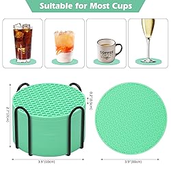 Silicone Coasters set of 12 with Holder,coasters