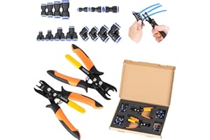 PLATATO Push to Connect Fittings Air Line Disconnect Tool Kit Push Fitting Removal Tool for 1/4”, 5/16”, 3/8”, 1/2” (6mm, 8mm