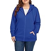 ZERDOCEAN Women's Plus Size Full Zip-Up Hoodie Jacket Cotton Sweatshirt