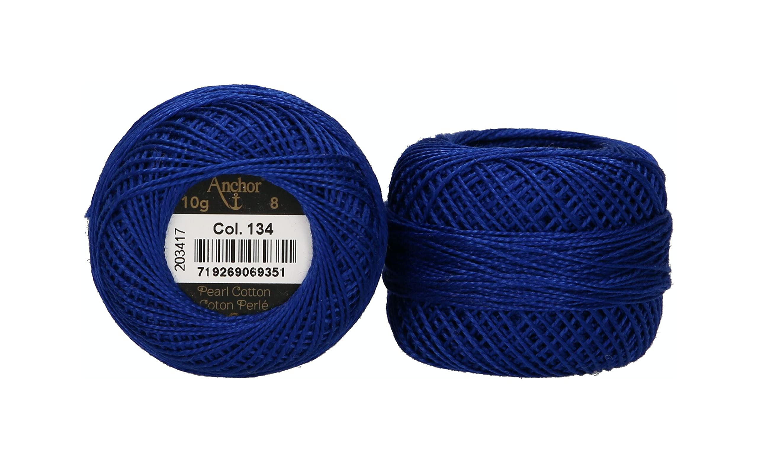 ANCHOR Pearl Yarn, Thickness: 8, Packaging: 10G, Running Length: 82M dunkelblau Embroidery Threads