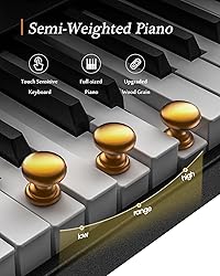 FingerBallet Portable Piano Keyboard, Semi-Weighted