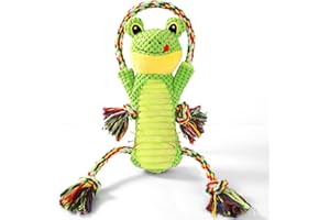 DRMSTOW Interactive Chew Proof Dog Toys for Boredom & Anxiety - Plush with Squeaker & Crinkle Sound & Ropes for Small, Medium, Large Dogs