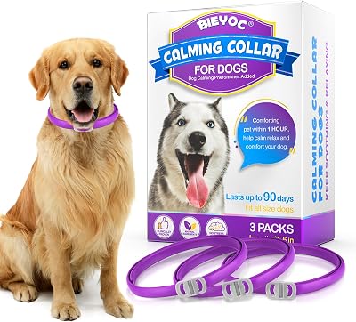 Bieyoc Calming Collar for Dogs 3 Pack Adjustable 60 Day Duration