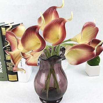 Artificial Flowers Wedding - 2pcs Lot Real Touch Artificial Flowers Wedding Decorative Calla Lily Fake Party Decoration - Dec