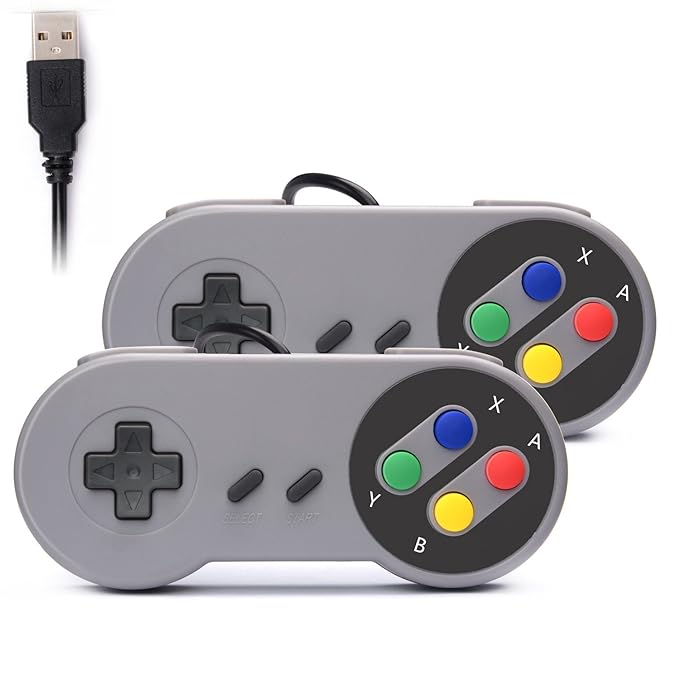 Link-e : 2 X Super Nintendo SNES USB Gamepad / Joystick Zum Spielen auf PC / Mac