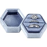Amazon.com: BLUTETE Velvet 3 Slots Jewelry Ring Box Engagement Wedding ...