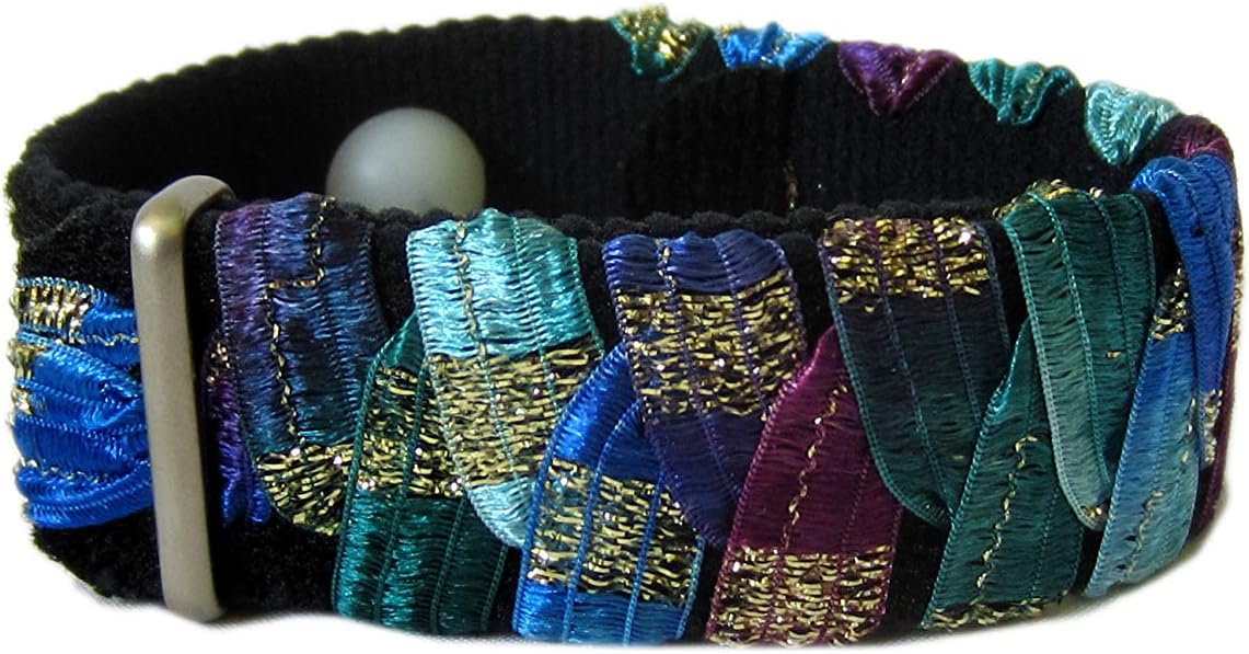 Anxiety Relief Bracelet, Blue Bracelet, Stress Relief Bracelet, Anxiety Band, Anxiety Gifts, Stress Gift (one Bracelet) Storm Metallic (Medium 7")