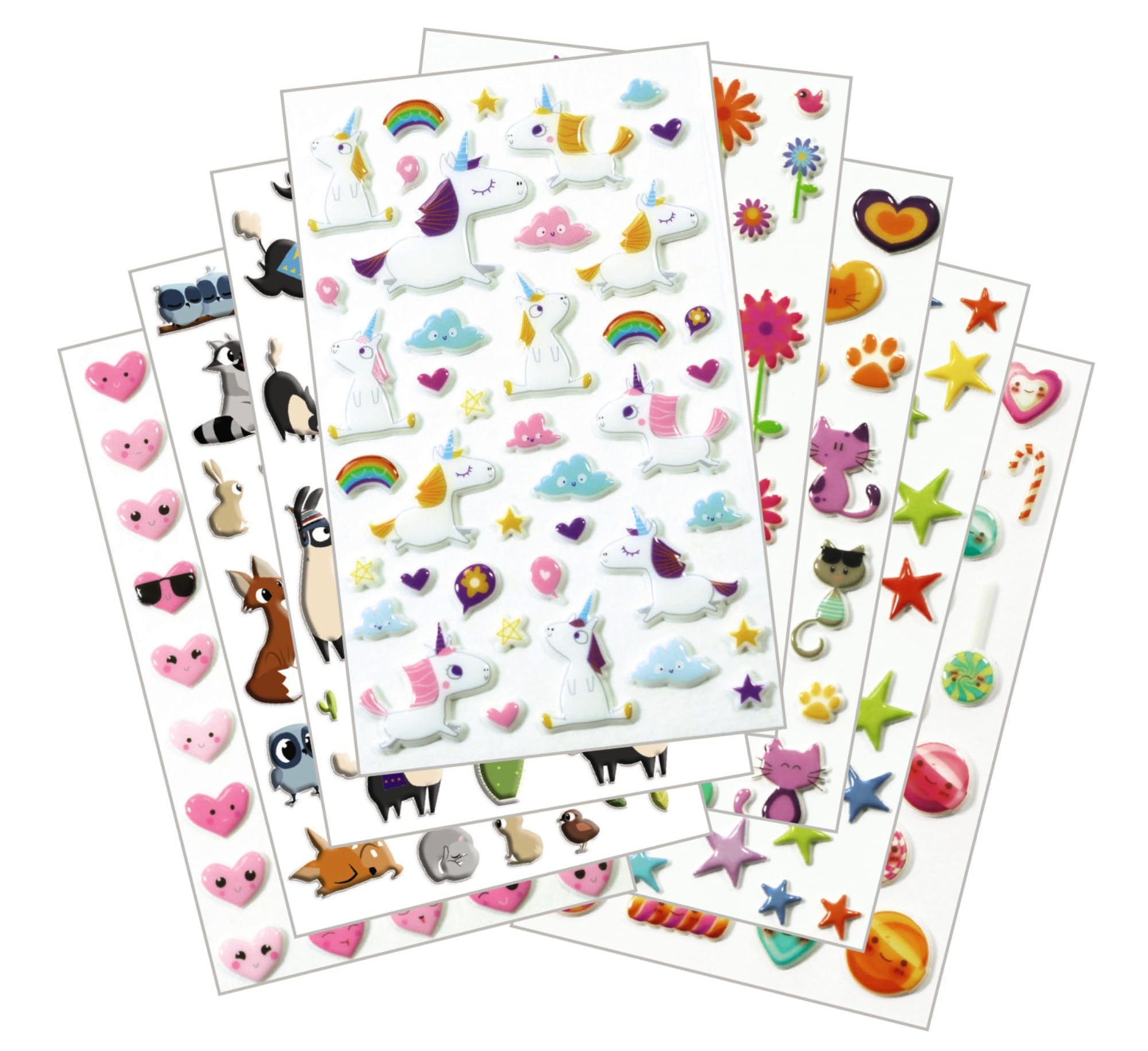 Maildor CY102C - Cooky 3D STICKERS - 8 sheets - 12x8 cm - 294 stickers - FANTASY THEME - Children's Arts and Crafts Accessories - Creative and Leisure — image 1