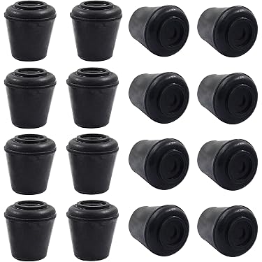 Heavy Duty Rubber Chair Ferrules With Metal Base - Furniture Leg Covers, Stool Feet, Various Sizes