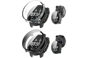 NOUKAJU 2pack Case for SUUNTO Vertical 2, Protective Cover Smart Watch,Built-in 9H Tempered Glass Film, Hard PC,Easy to Insta